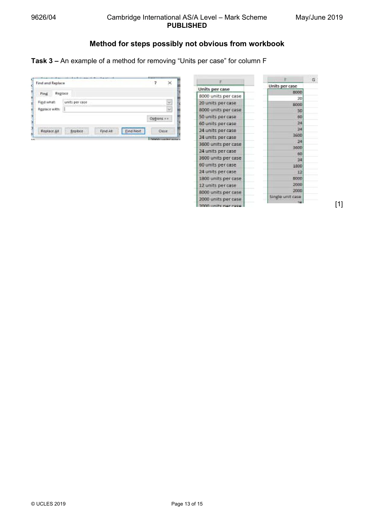 Mark scheme, page 13 of 15