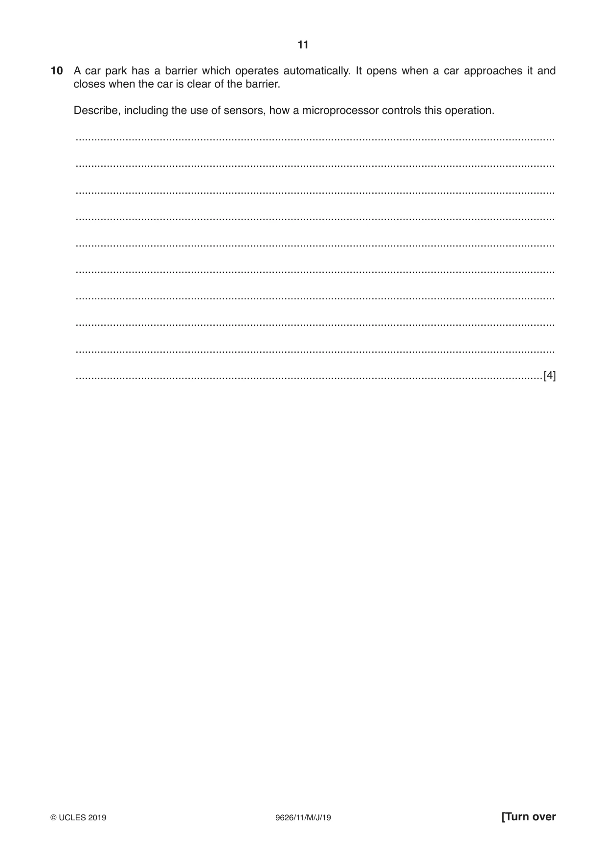 Cambridge A Level Information Technology (from 2017) 9626 2019 May/June Paper 1 · Variant 1 question paper, page 11 of 16
