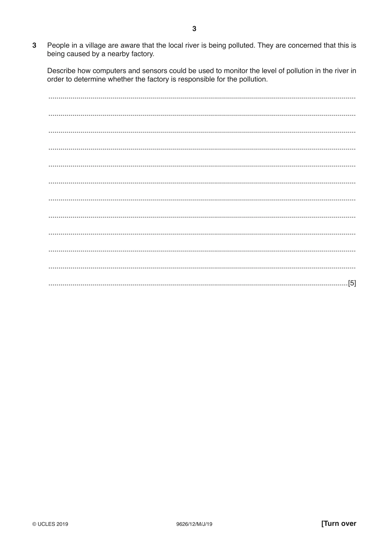 Cambridge A Level Information Technology (from 2017) 9626 2019 May/June Paper 1 · Variant 2 question paper, page 3 of 20