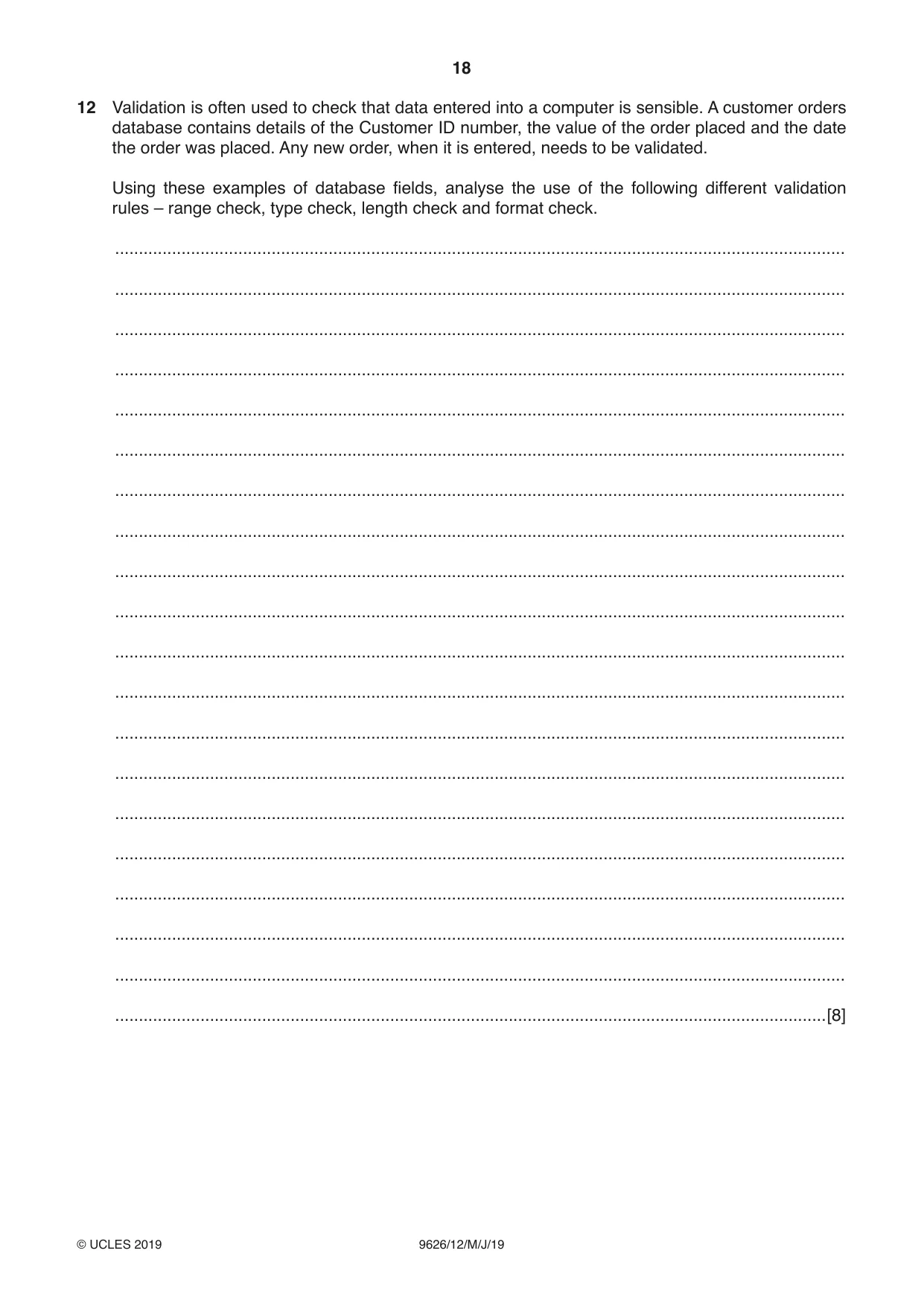 Cambridge A Level Information Technology (from 2017) 9626 2019 May/June Paper 1 · Variant 2 question paper, page 18 of 20