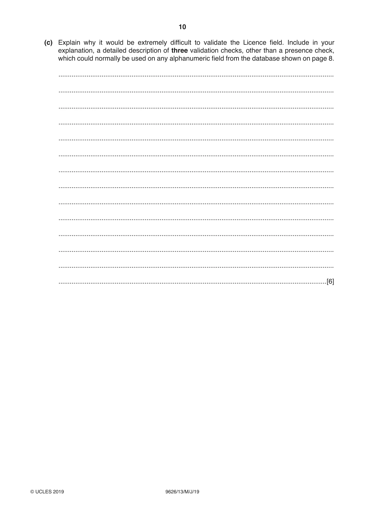 Cambridge A Level Information Technology (from 2017) 9626 2019 May/June Paper 1 · Variant 3 question paper, page 10 of 16