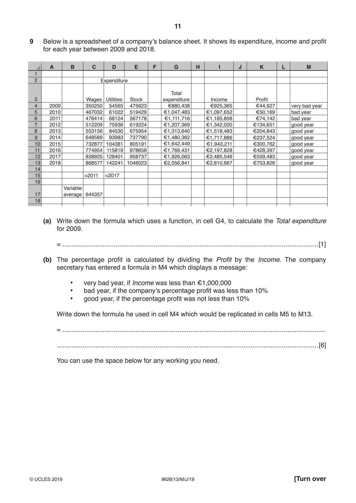 Cambridge A Level Information Technology (from 2017) 9626 2019 May/June Paper 1 · Variant 3 question paper, page 11 of 16
