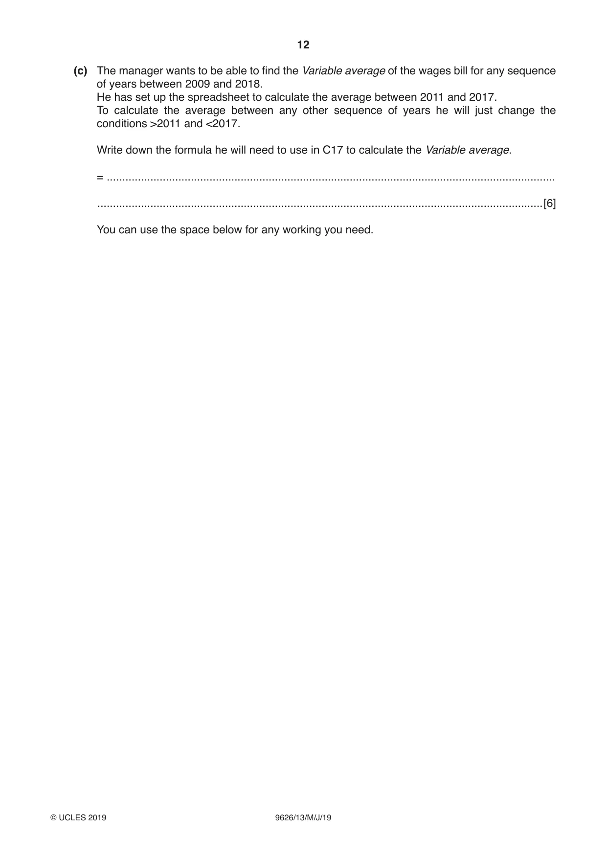Cambridge A Level Information Technology (from 2017) 9626 2019 May/June Paper 1 · Variant 3 question paper, page 12 of 16