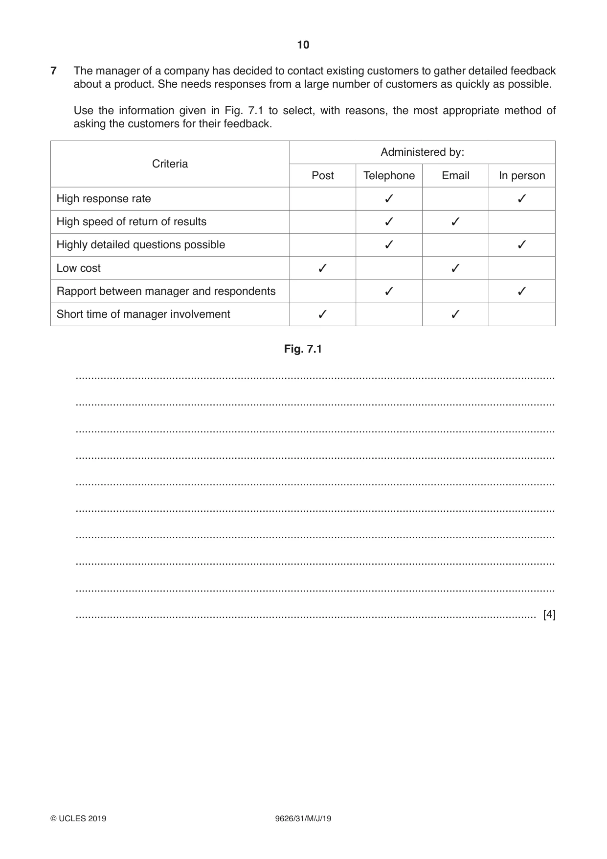 Cambridge A Level Information Technology (from 2017) 9626 2019 May/June Paper 3 · Variant 1 question paper, page 10 of 16