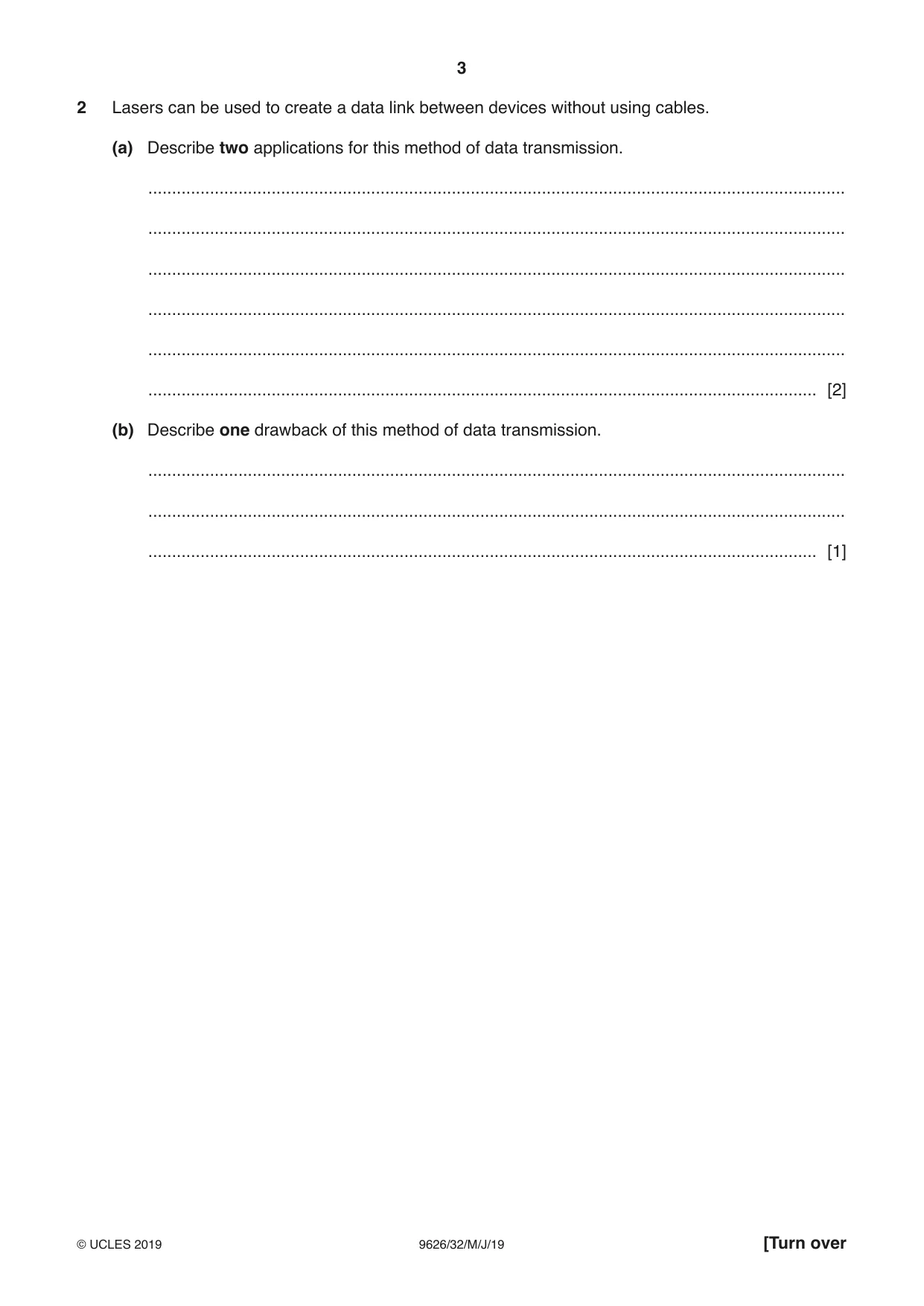 Cambridge A Level Information Technology (from 2017) 9626 2019 May/June Paper 3 · Variant 2 question paper, page 3 of 20