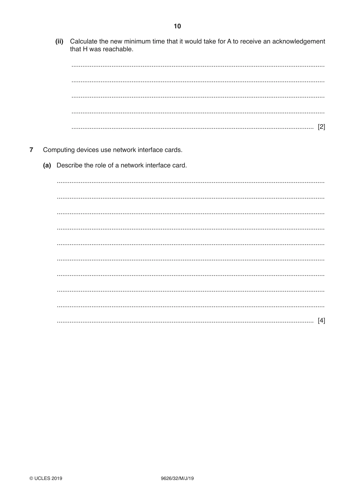 Cambridge A Level Information Technology (from 2017) 9626 2019 May/June Paper 3 · Variant 2 question paper, page 10 of 20