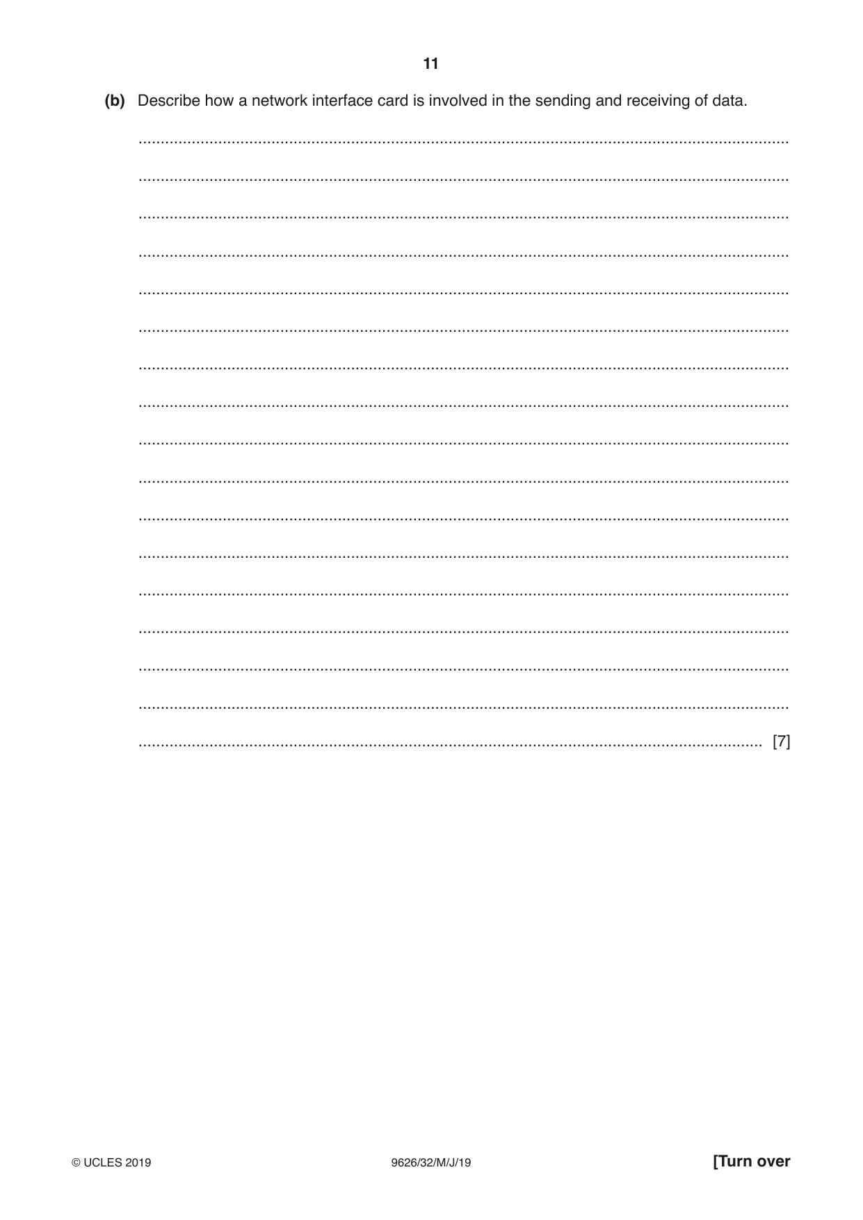 Cambridge A Level Information Technology (from 2017) 9626 2019 May/June Paper 3 · Variant 2 question paper, page 11 of 20