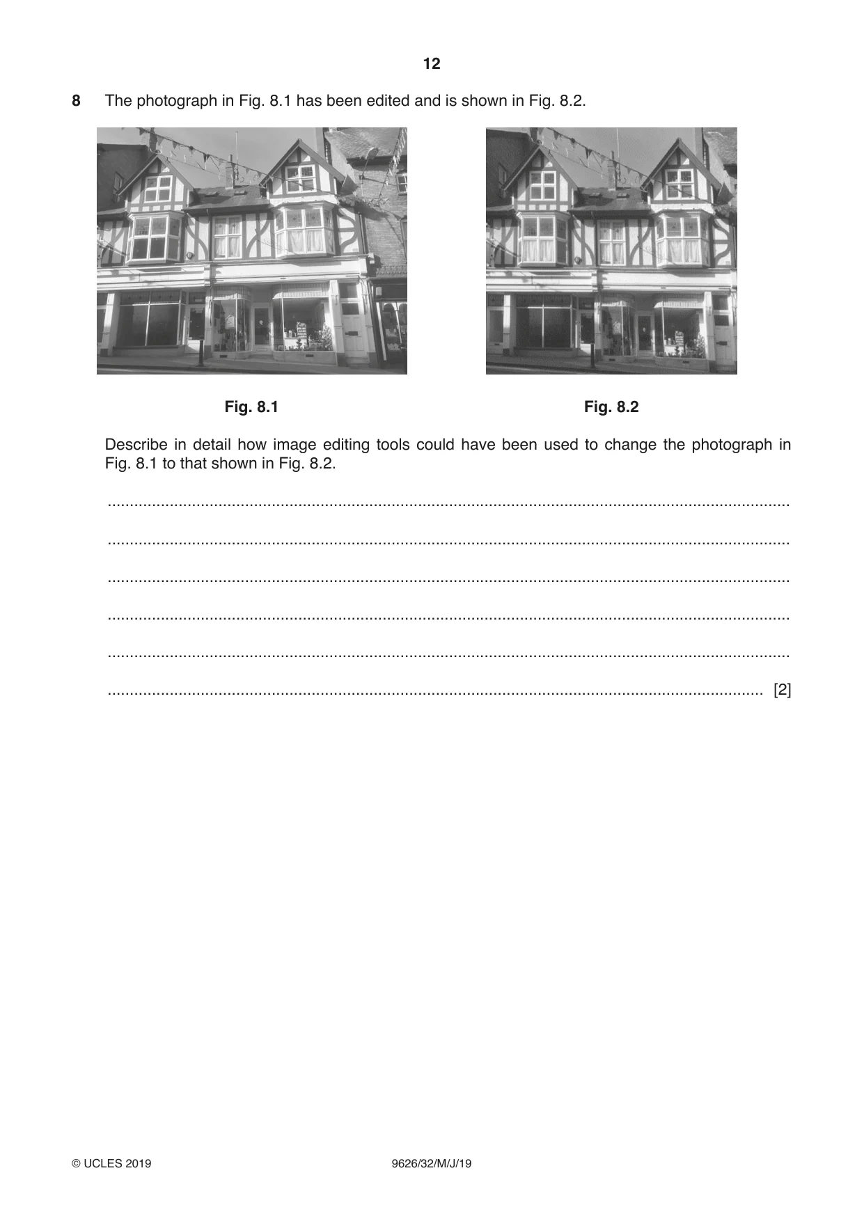 Cambridge A Level Information Technology (from 2017) 9626 2019 May/June Paper 3 · Variant 2 question paper, page 12 of 20