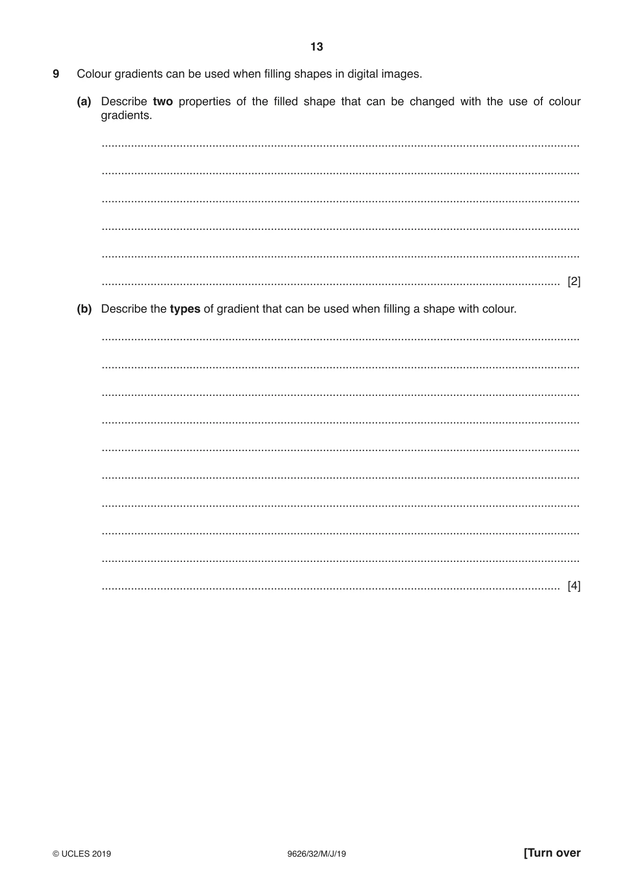 Cambridge A Level Information Technology (from 2017) 9626 2019 May/June Paper 3 · Variant 2 question paper, page 13 of 20