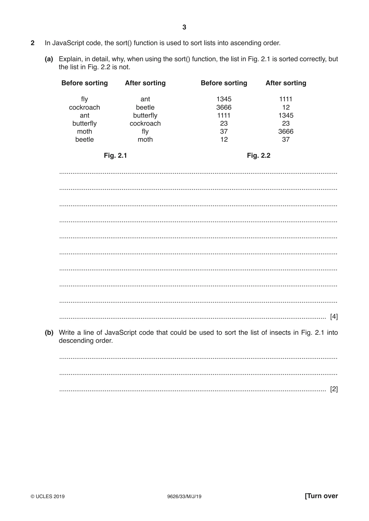 Cambridge A Level Information Technology (from 2017) 9626 2019 May/June Paper 3 · Variant 3 question paper, page 3 of 16