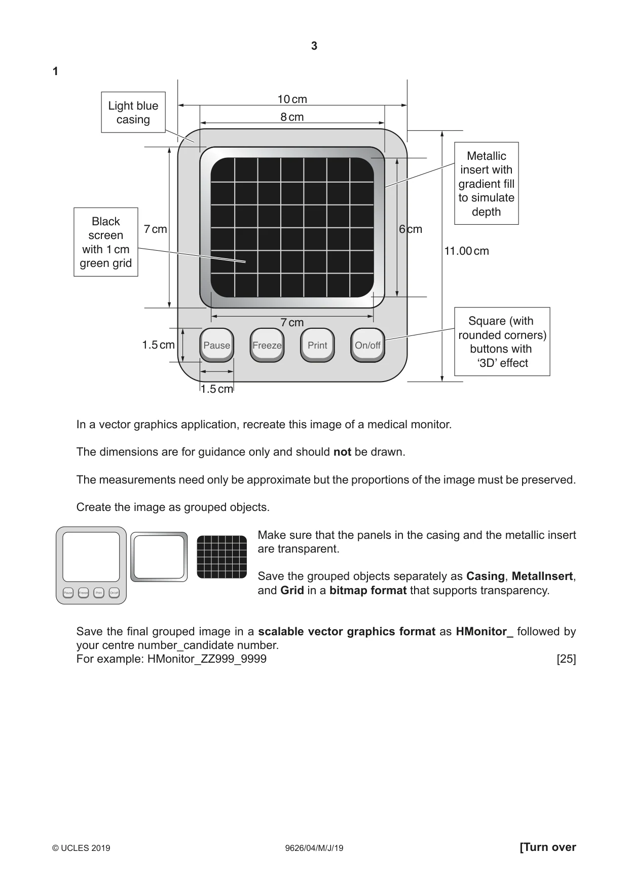 Cambridge A Level Information Technology (from 2017) 9626 2019 May/June Paper 4 · Variant 1 question paper, page 3 of 8
