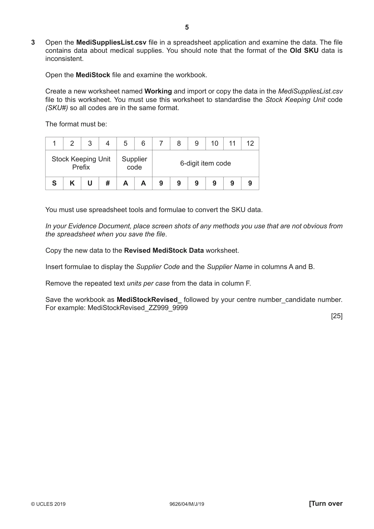 Cambridge A Level Information Technology (from 2017) 9626 2019 May/June Paper 4 · Variant 1 question paper, page 5 of 8