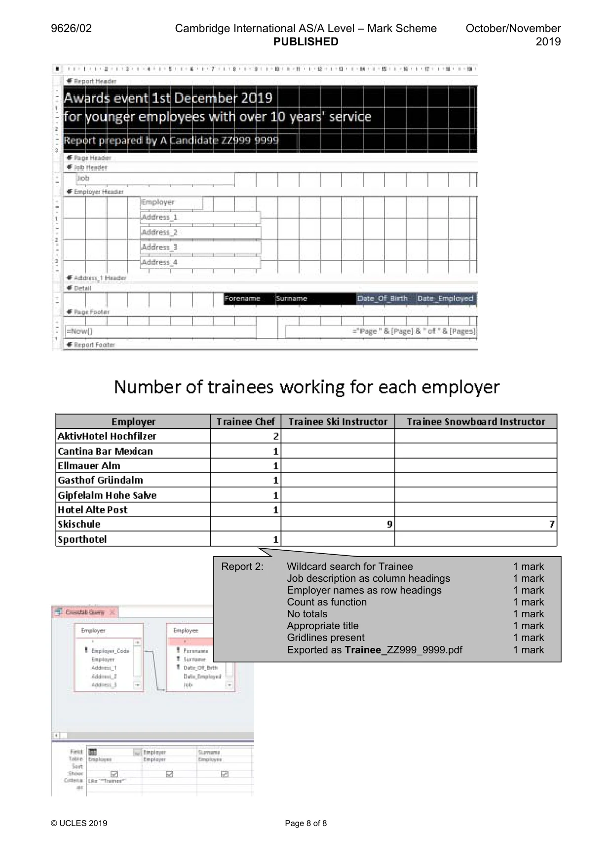 Mark scheme, page 8 of 8