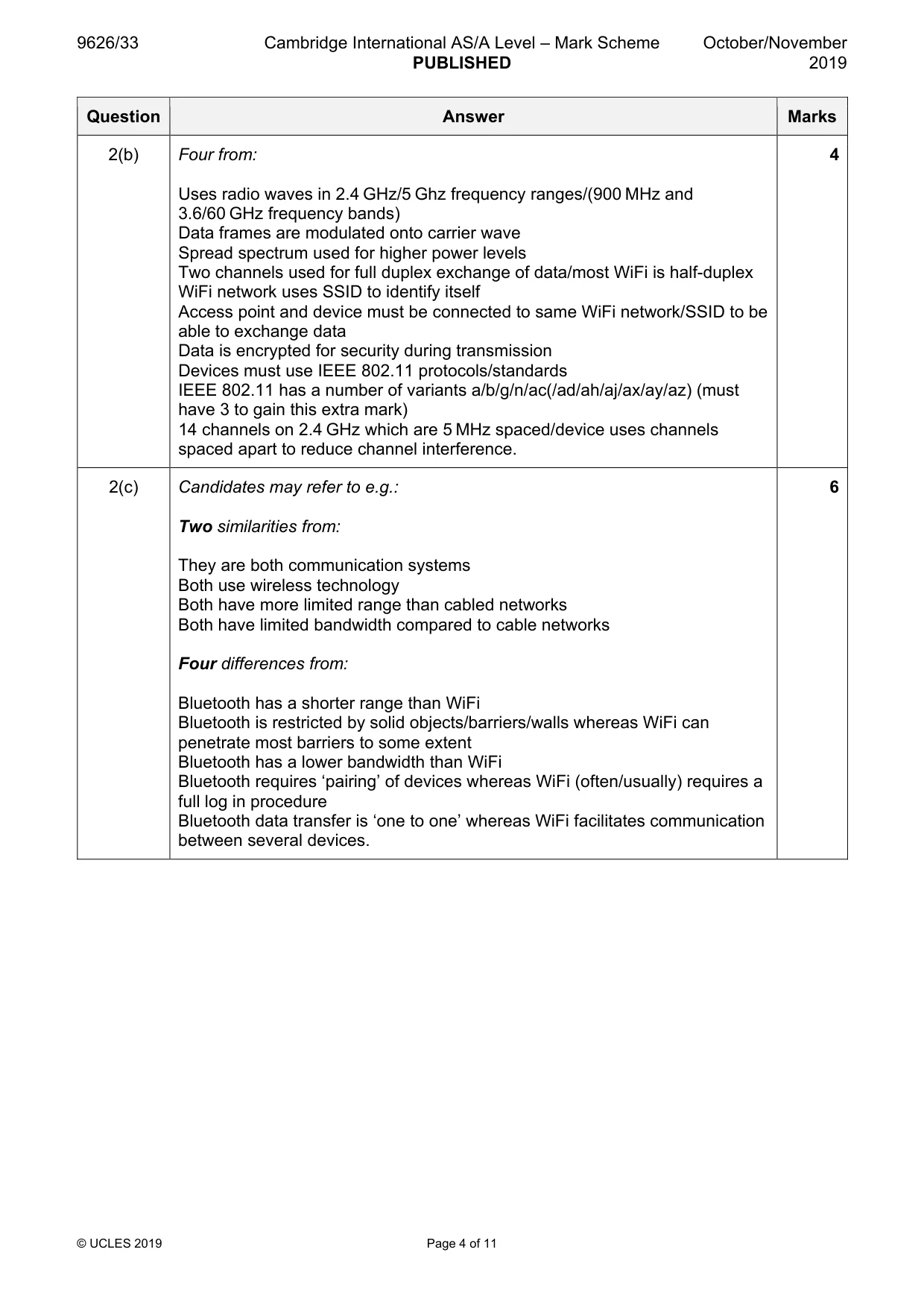 Mark scheme, page 4 of 11