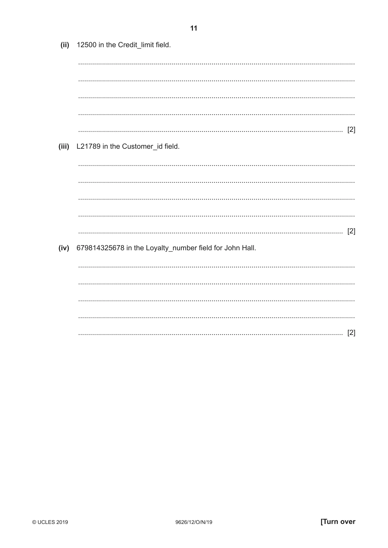 Cambridge A Level Information Technology (from 2017) 9626 2019 Oct/Nov Paper 1 · Variant 2 question paper, page 11 of 16