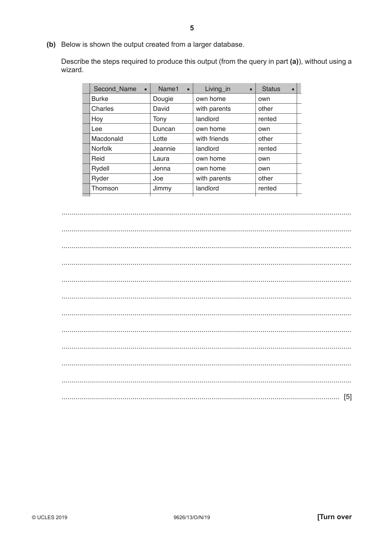 Cambridge A Level Information Technology (from 2017) 9626 2019 Oct/Nov Paper 1 · Variant 3 question paper, page 5 of 16