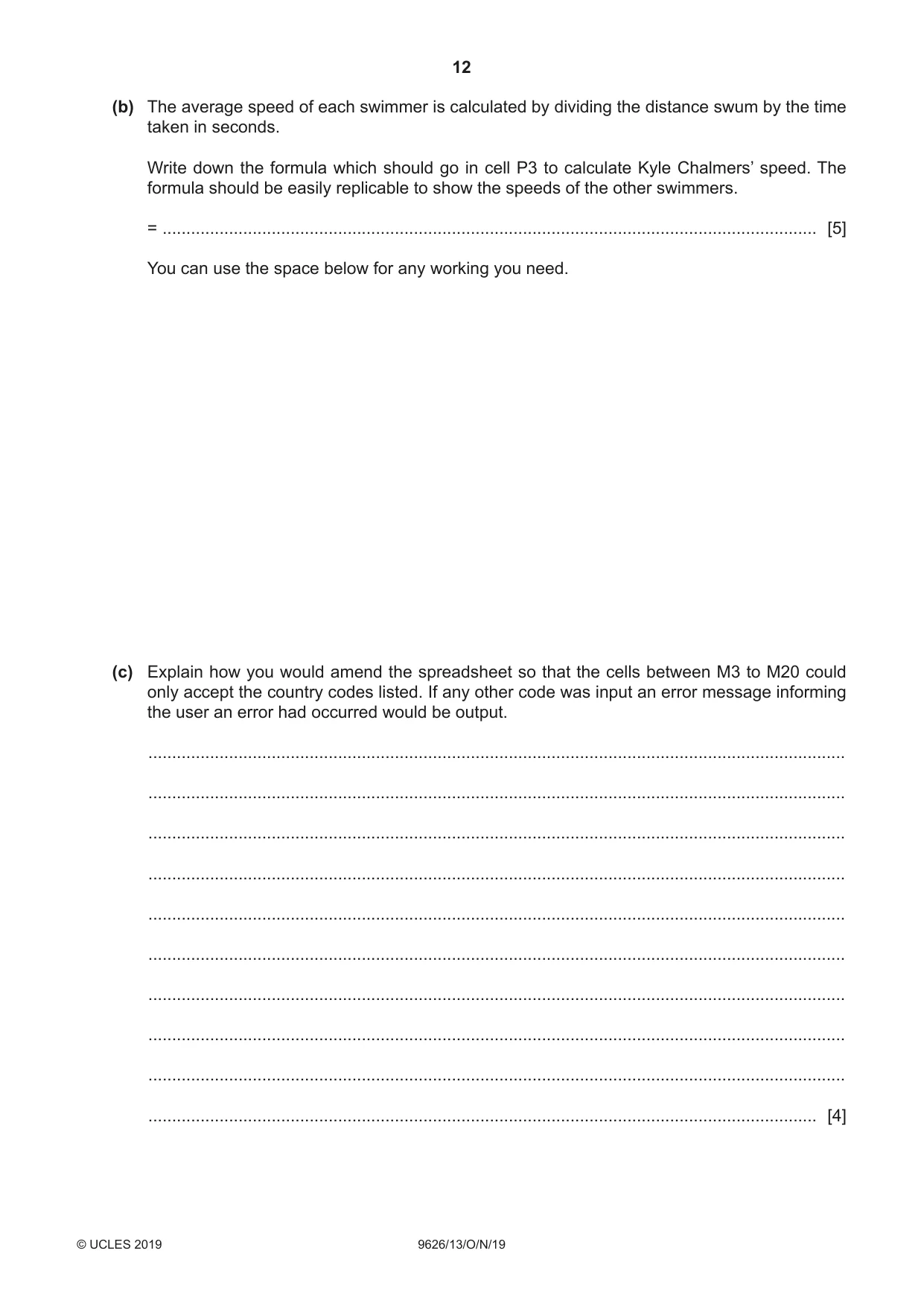 Cambridge A Level Information Technology (from 2017) 9626 2019 Oct/Nov Paper 1 · Variant 3 question paper, page 12 of 16