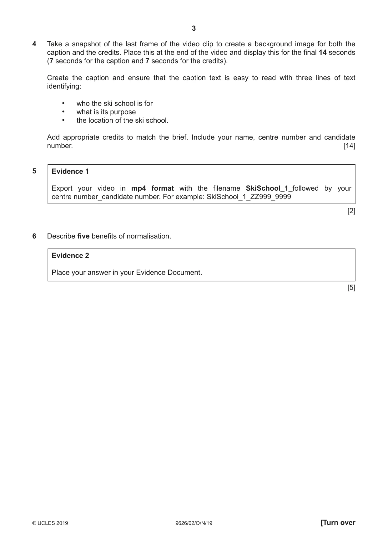 Cambridge A Level Information Technology (from 2017) 9626 2019 Oct/Nov Paper 2 · Variant 1 question paper, page 3 of 8