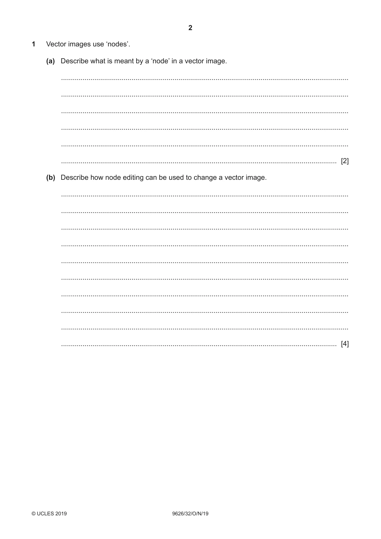 Cambridge A Level Information Technology (from 2017) 9626 2019 Oct/Nov Paper 3 · Variant 2 question paper, page 2 of 20
