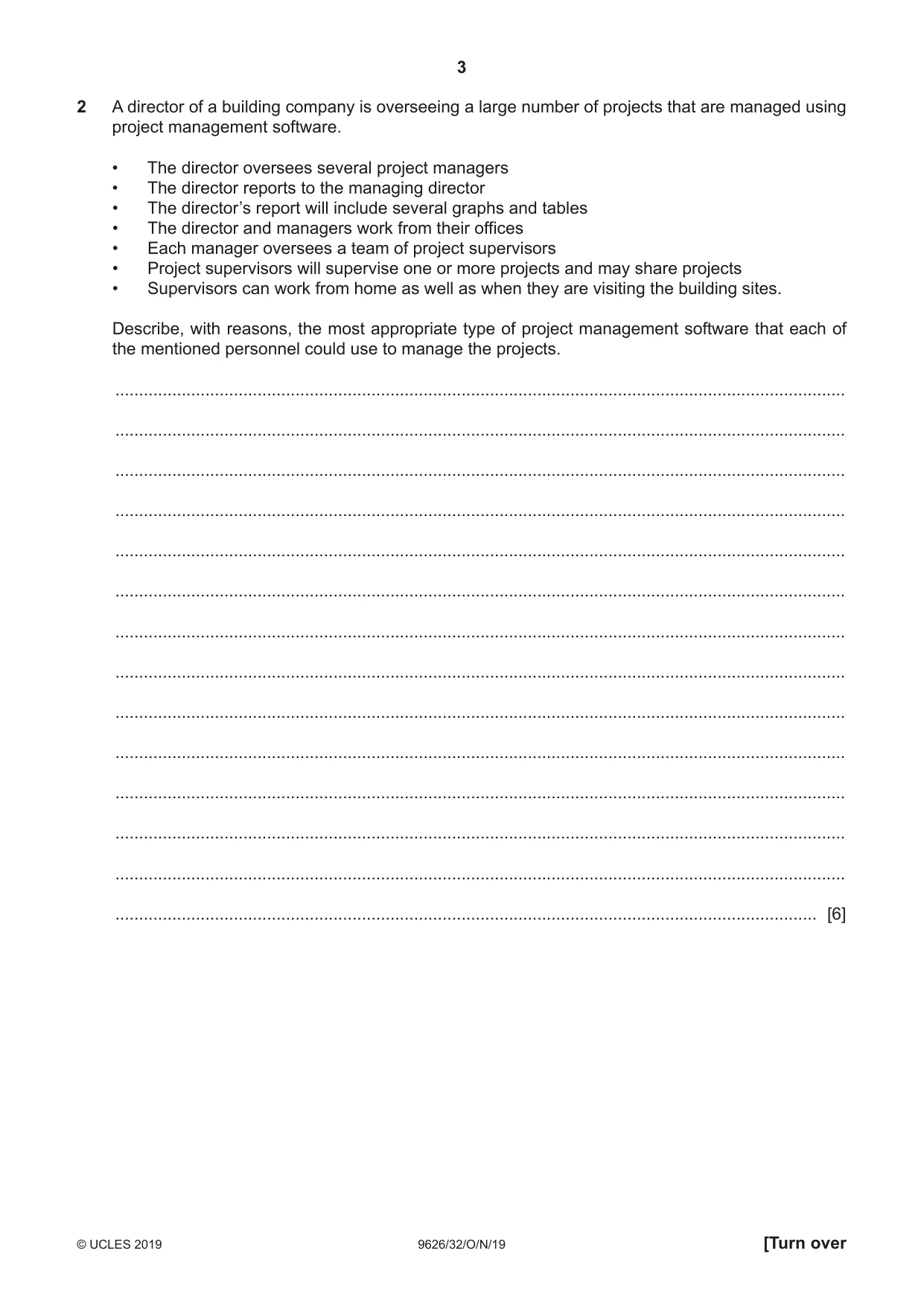 Cambridge A Level Information Technology (from 2017) 9626 2019 Oct/Nov Paper 3 · Variant 2 question paper, page 3 of 20