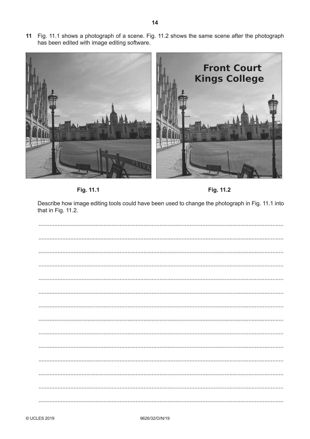Cambridge A Level Information Technology (from 2017) 9626 2019 Oct/Nov Paper 3 · Variant 2 question paper, page 14 of 20