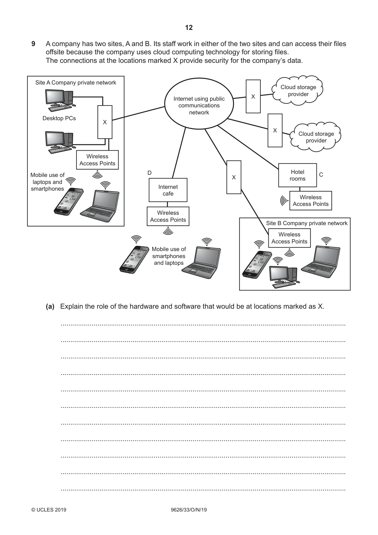 Cambridge A Level Information Technology (from 2017) 9626 2019 Oct/Nov Paper 3 · Variant 3 question paper, page 12 of 20