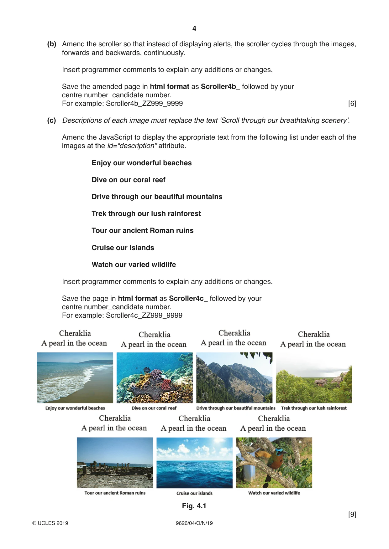 Cambridge A Level Information Technology (from 2017) 9626 2019 Oct/Nov Paper 4 · Variant 1 question paper, page 4 of 8