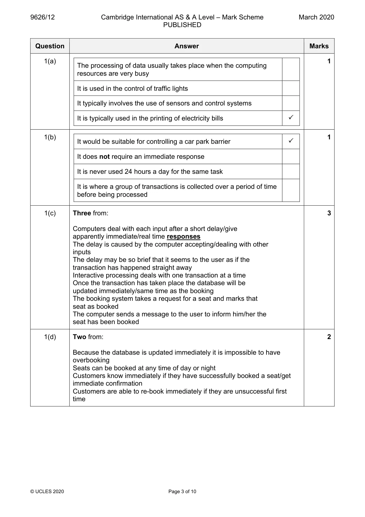 Mark scheme, page 3 of 10