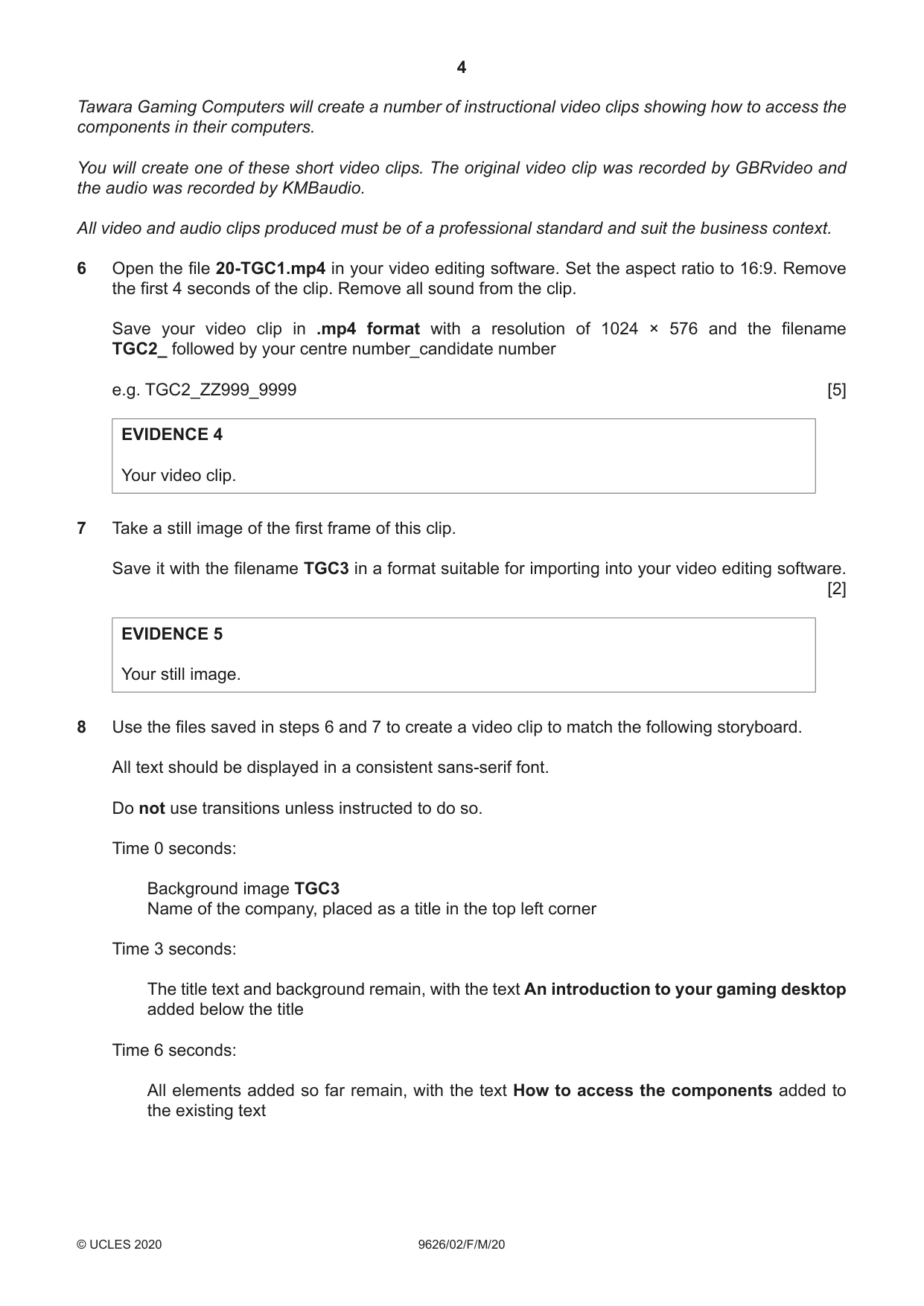 Cambridge A Level Information Technology (from 2017) 9626 2020 Feb/March Paper 2 · Variant 0 question paper, page 4 of 8