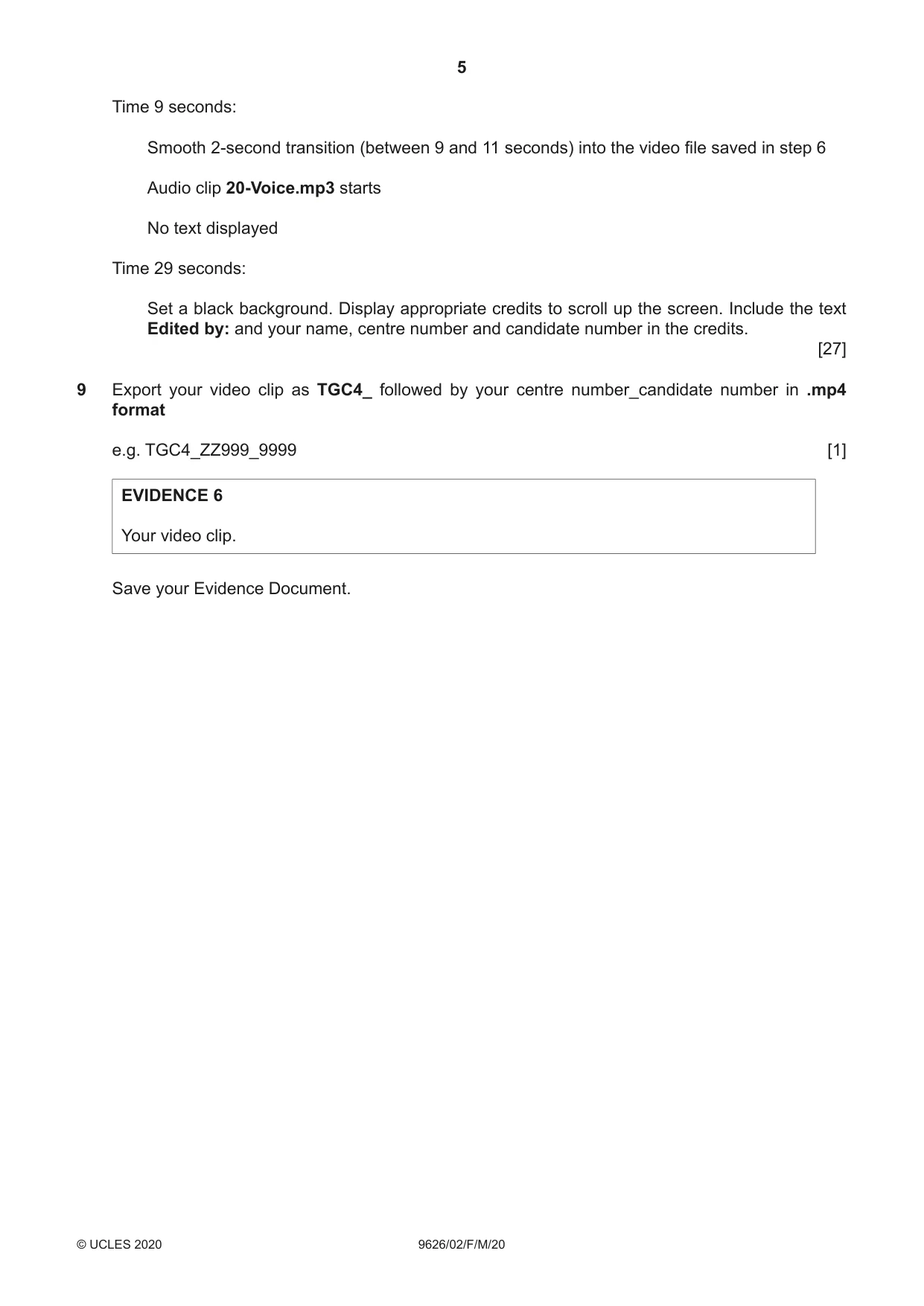 Cambridge A Level Information Technology (from 2017) 9626 2020 Feb/March Paper 2 · Variant 0 question paper, page 5 of 8