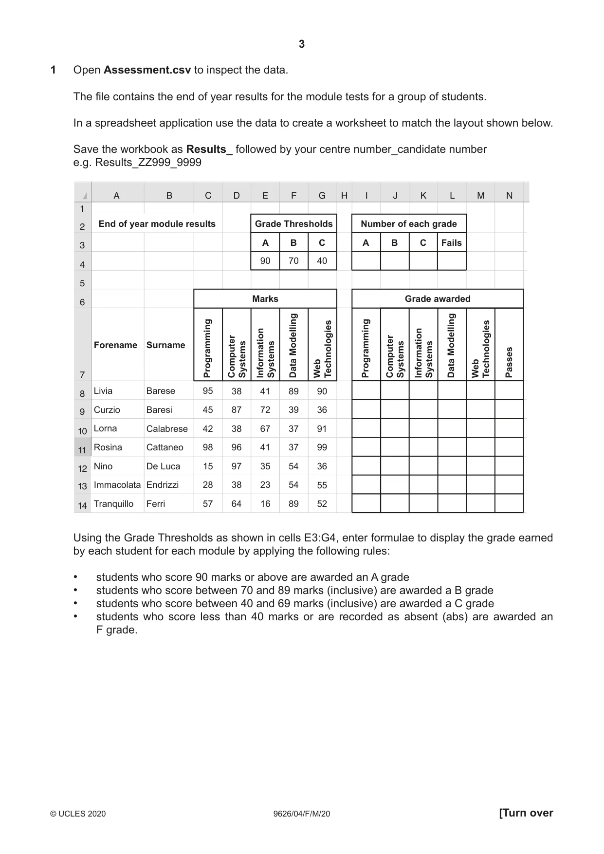 Cambridge A Level Information Technology (from 2017) 9626 2020 Feb/March Paper 4 · Variant 0 question paper, page 3 of 12