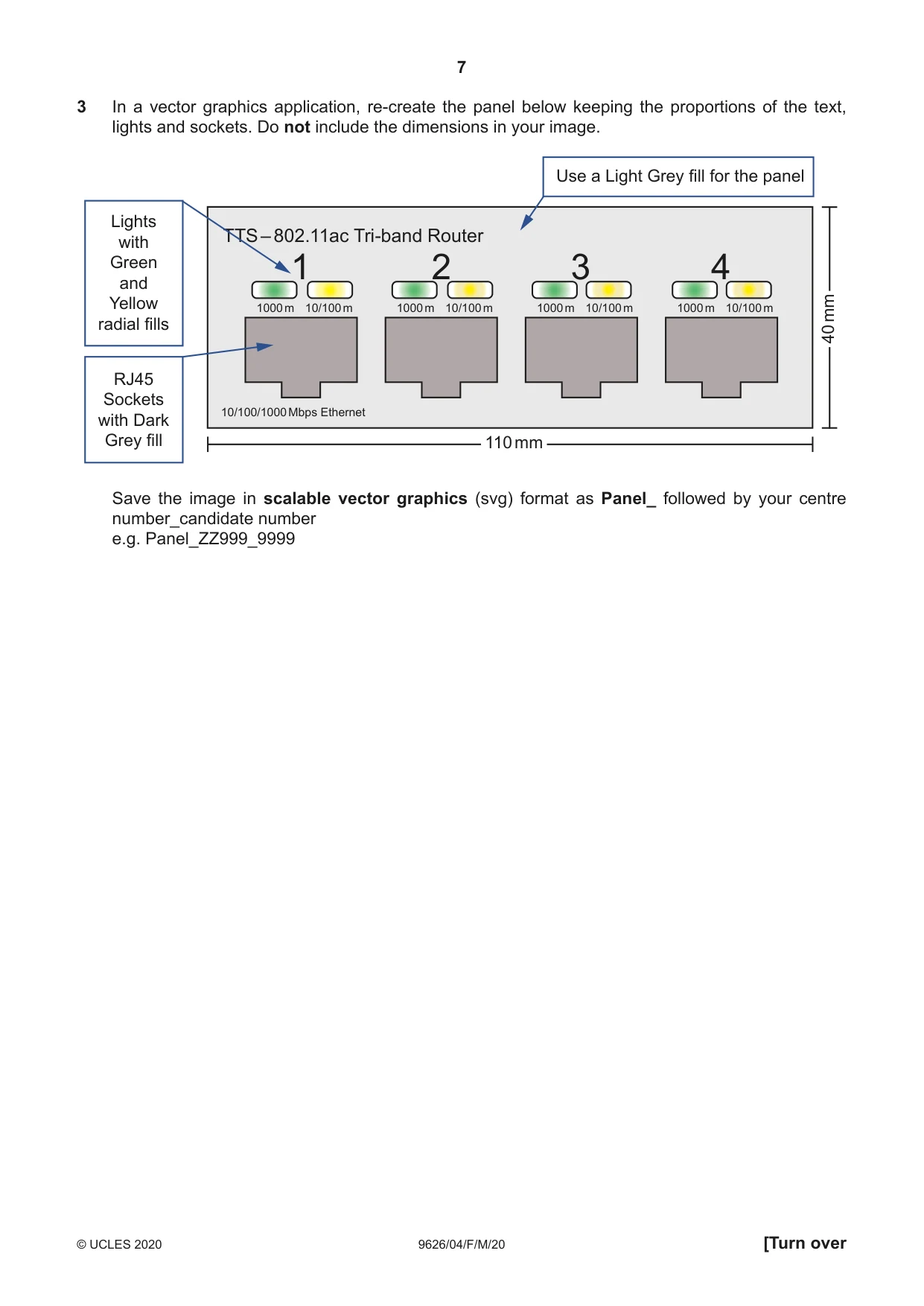 Cambridge A Level Information Technology (from 2017) 9626 2020 Feb/March Paper 4 · Variant 0 question paper, page 7 of 12