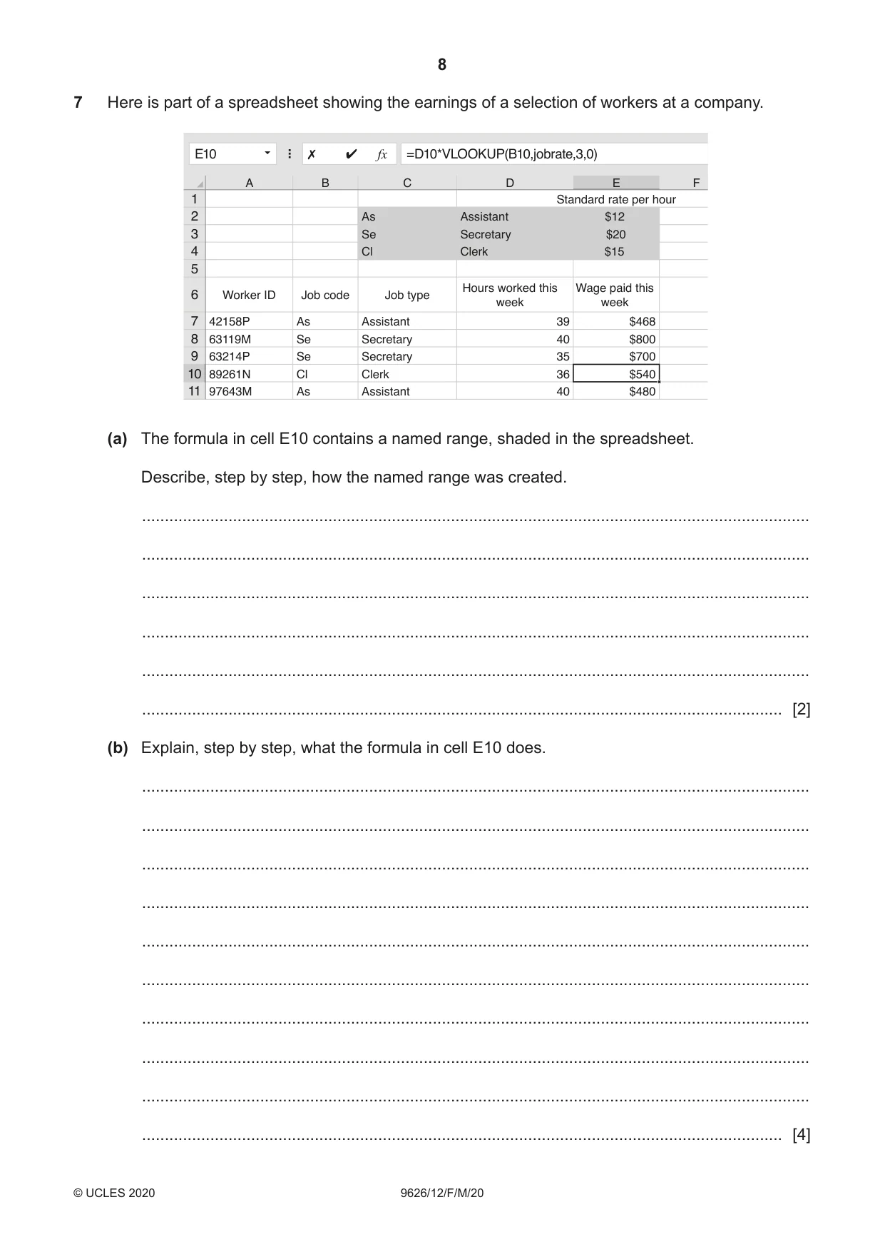 Cambridge A Level Information Technology (from 2017) 9626 2020 Feb/March Paper 1 · Variant 2 question paper, page 8 of 16