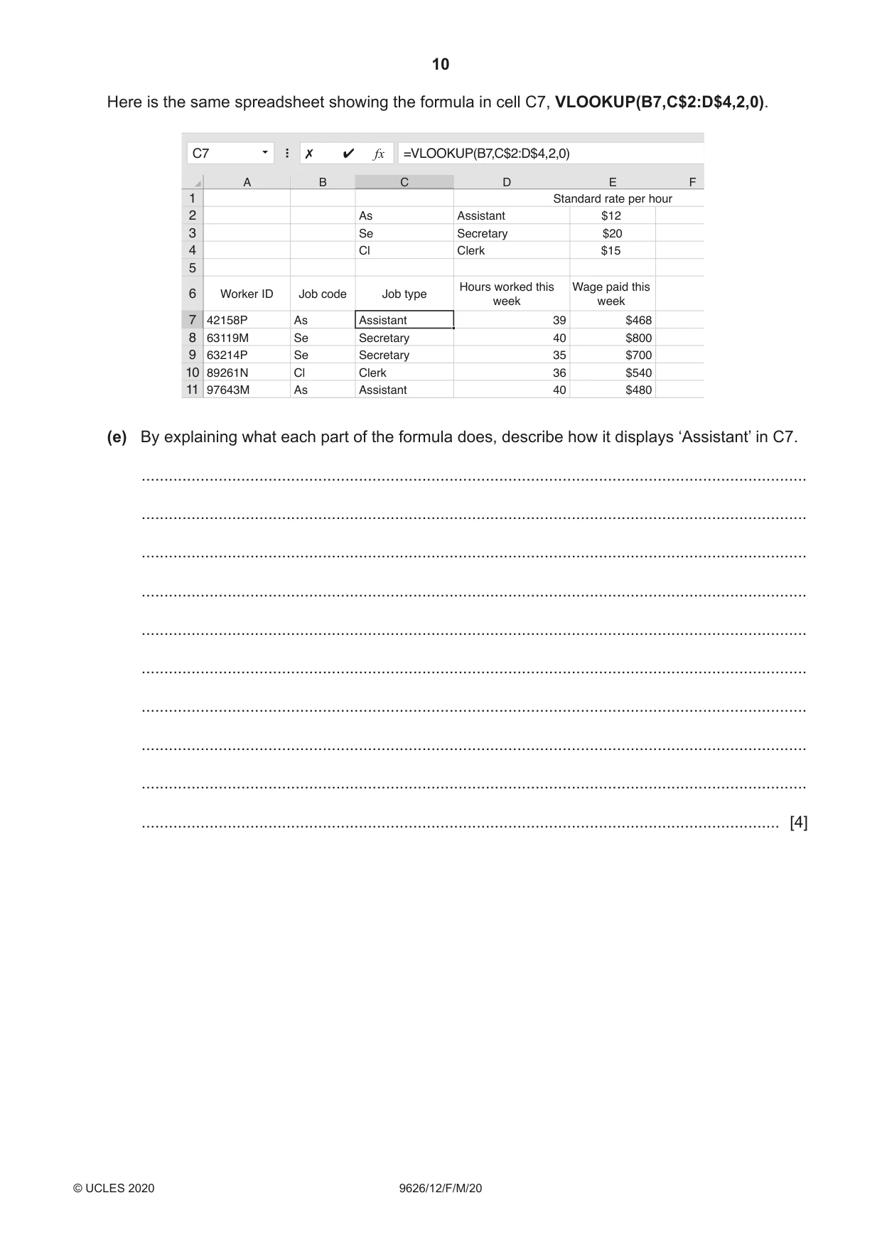 Cambridge A Level Information Technology (from 2017) 9626 2020 Feb/March Paper 1 · Variant 2 question paper, page 10 of 16