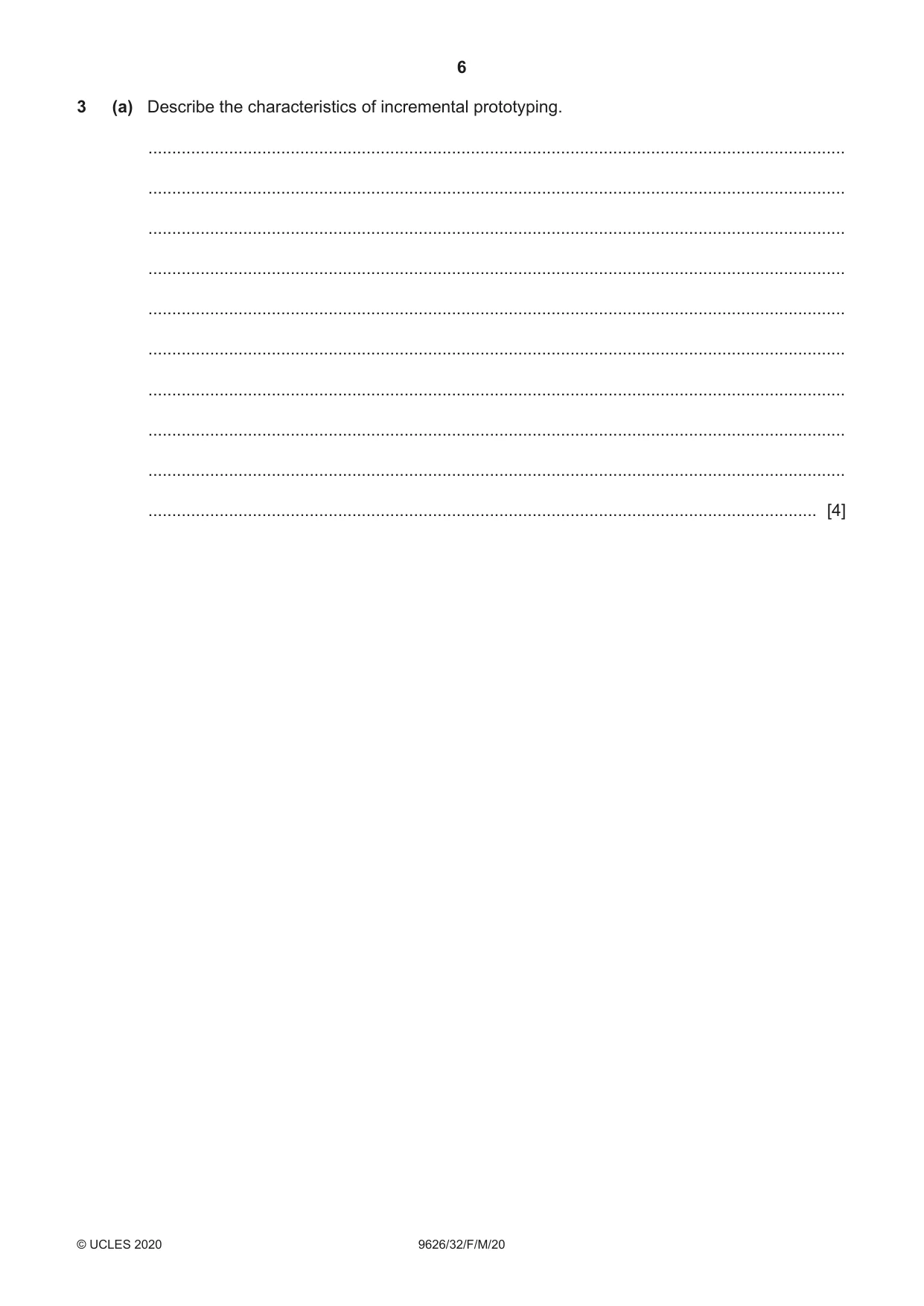 Cambridge A Level Information Technology (from 2017) 9626 2020 Feb/March Paper 3 · Variant 2 question paper, page 6 of 16
