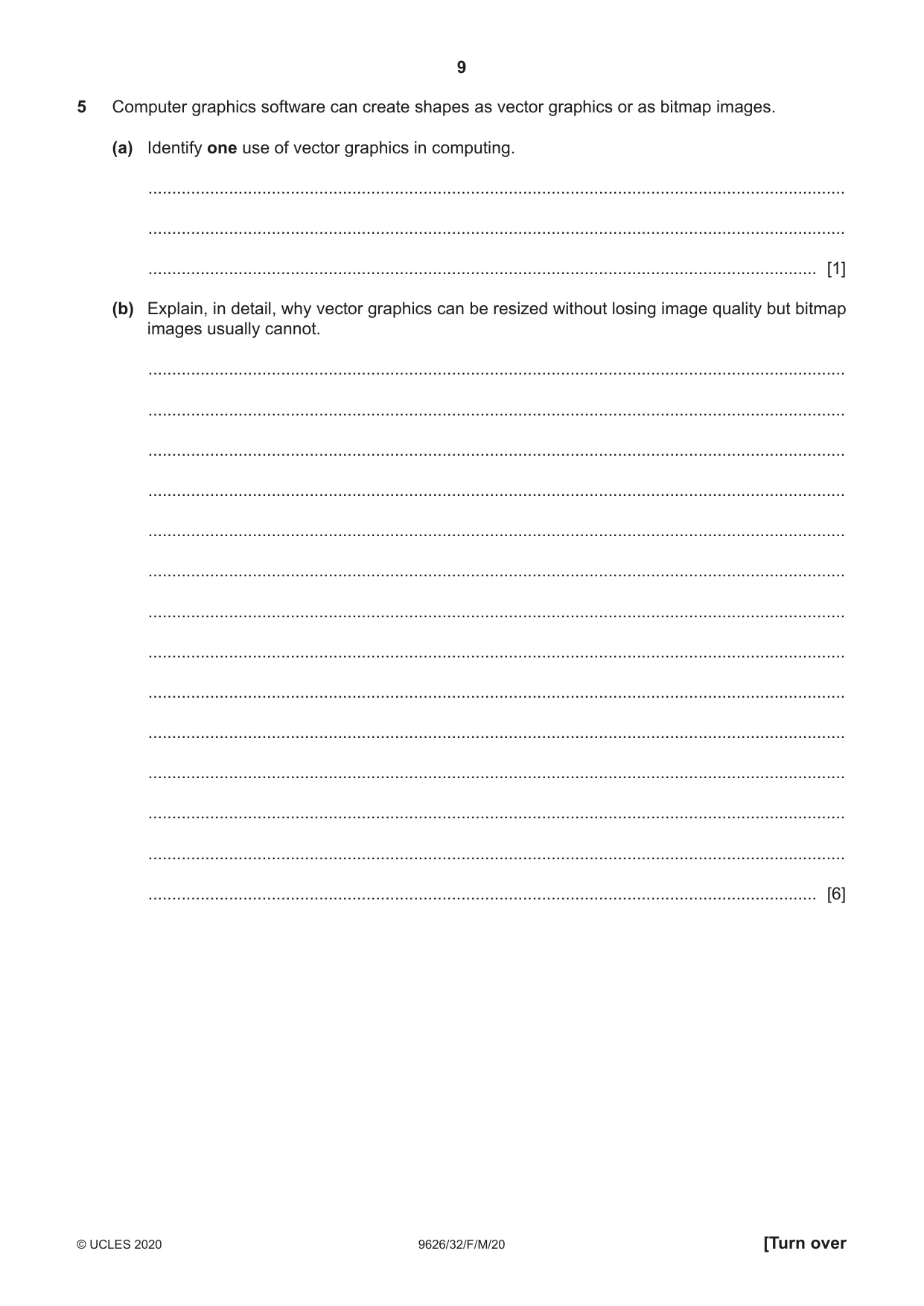 Cambridge A Level Information Technology (from 2017) 9626 2020 Feb/March Paper 3 · Variant 2 question paper, page 9 of 16