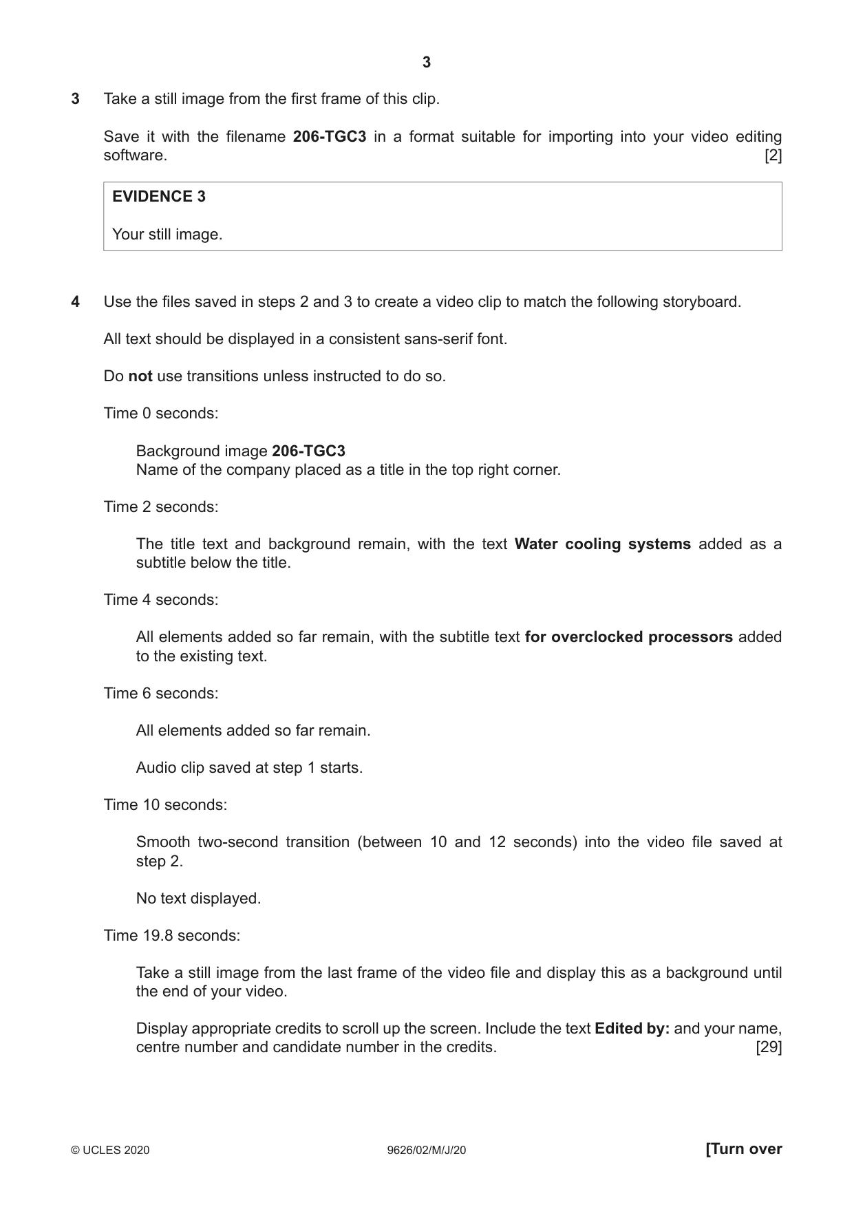 Cambridge A Level Information Technology (from 2017) 9626 2020 May/June Paper 2 · Variant 0 question paper, page 3 of 8