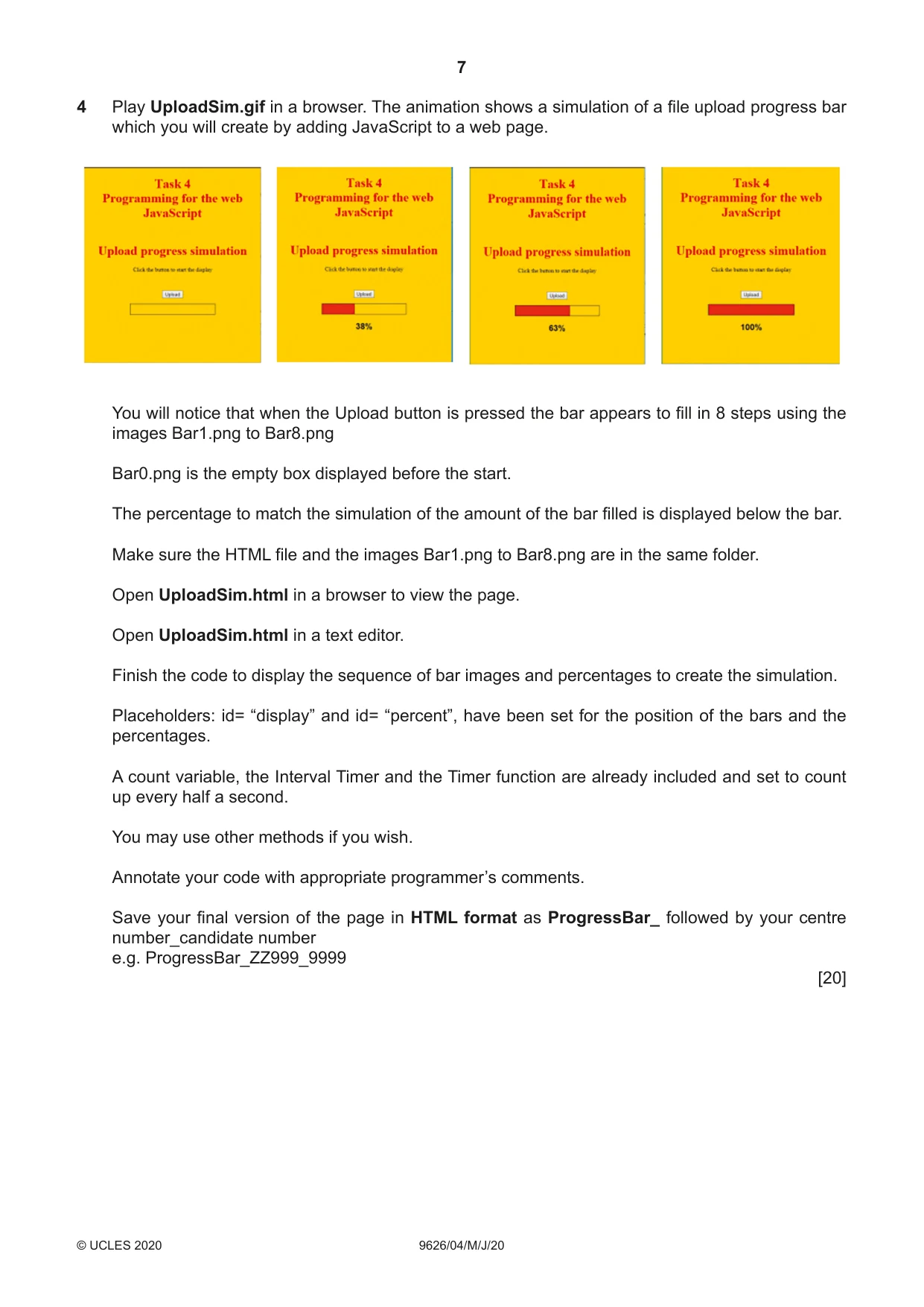 Cambridge A Level Information Technology (from 2017) 9626 2020 May/June Paper 4 · Variant 0 question paper, page 7 of 8