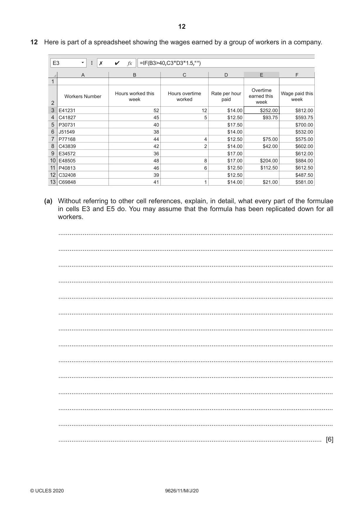 Cambridge A Level Information Technology (from 2017) 9626 2020 May/June Paper 1 · Variant 1 question paper, page 12 of 16