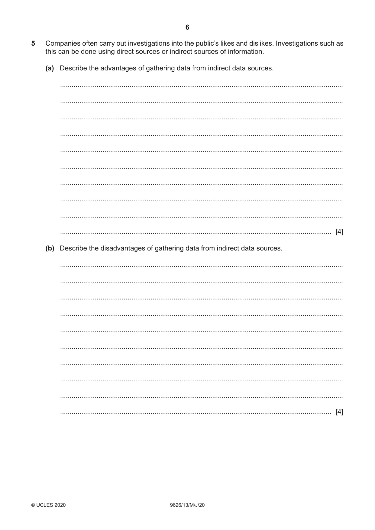 Cambridge A Level Information Technology (from 2017) 9626 2020 May/June Paper 1 · Variant 3 question paper, page 6 of 16