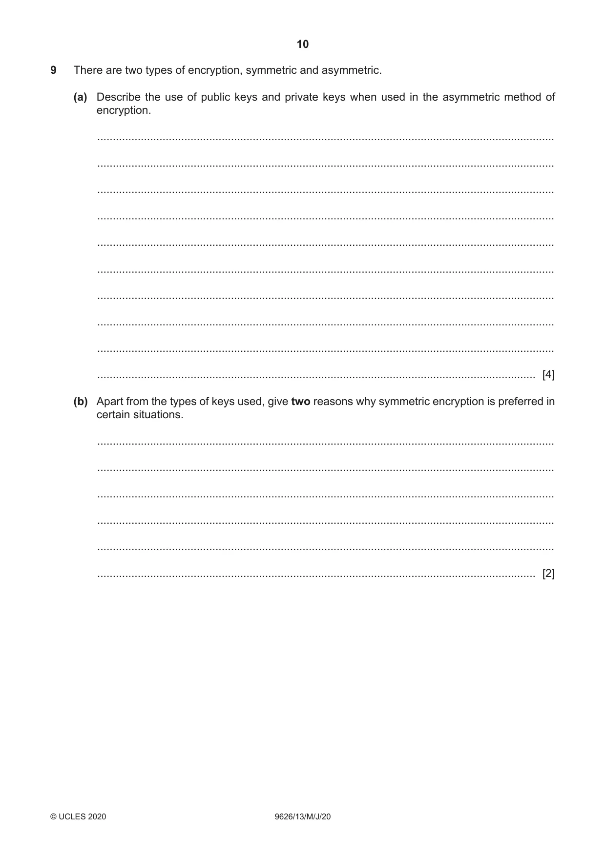 Cambridge A Level Information Technology (from 2017) 9626 2020 May/June Paper 1 · Variant 3 question paper, page 10 of 16