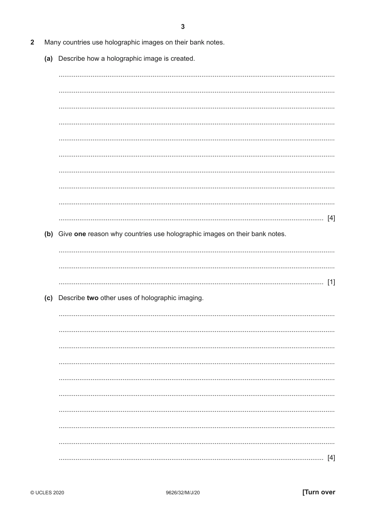 Cambridge A Level Information Technology (from 2017) 9626 2020 May/June Paper 3 · Variant 2 question paper, page 3 of 16