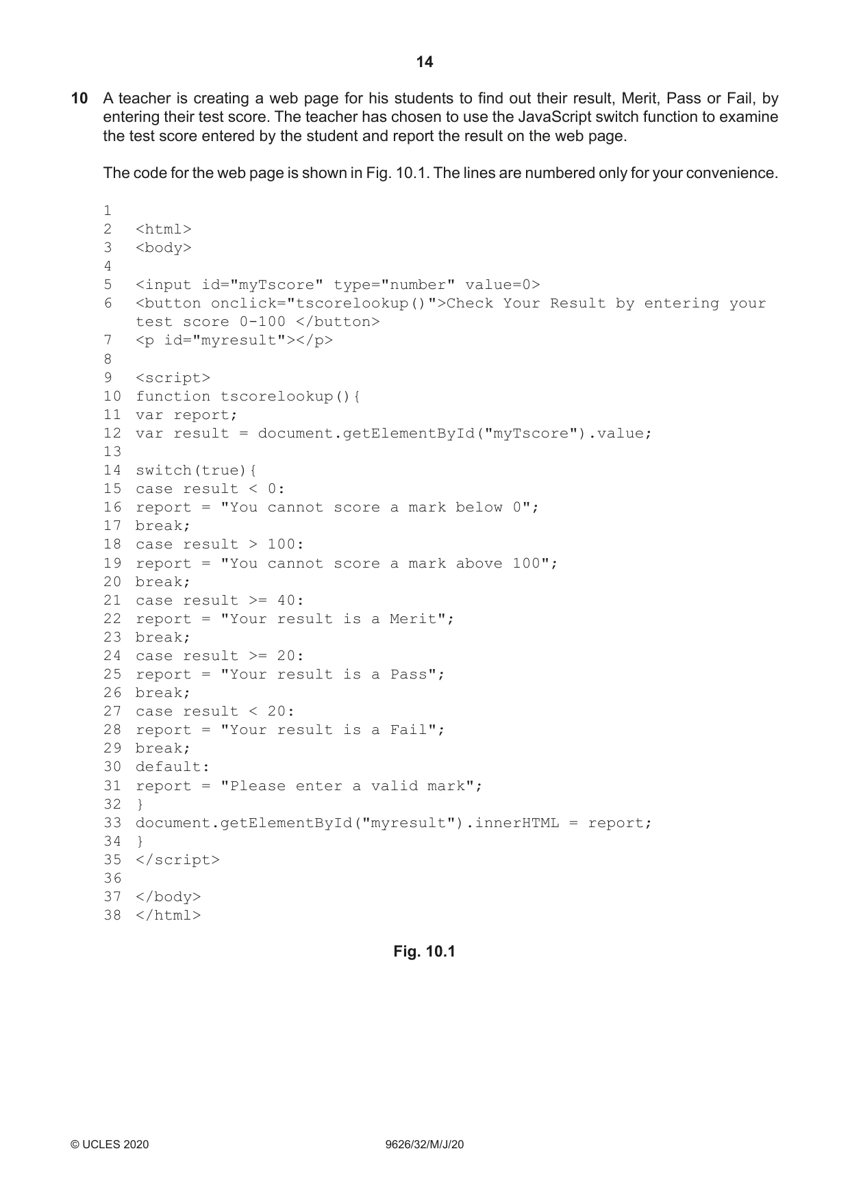 Cambridge A Level Information Technology (from 2017) 9626 2020 May/June Paper 3 · Variant 2 question paper, page 14 of 16