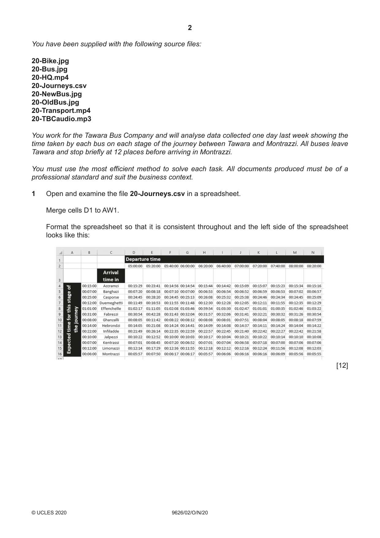 Cambridge A Level Information Technology (from 2017) 9626 2020 Oct/Nov Paper 2 · Variant 0 question paper, page 2 of 8