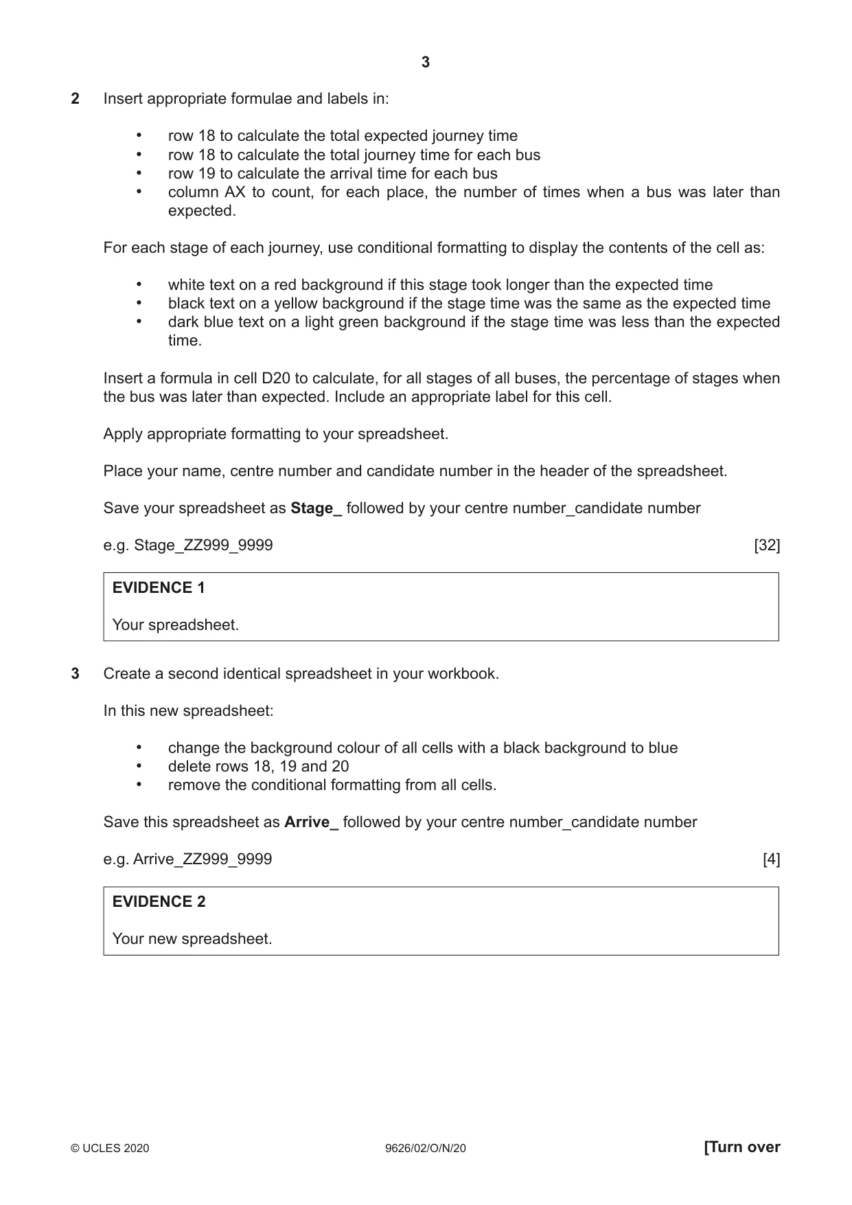 Cambridge A Level Information Technology (from 2017) 9626 2020 Oct/Nov Paper 2 · Variant 0 question paper, page 3 of 8