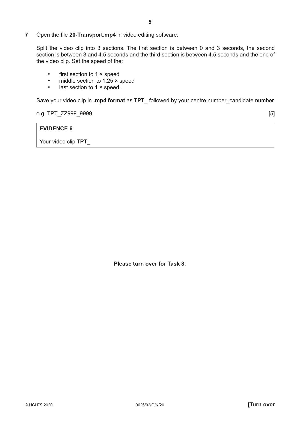 Cambridge A Level Information Technology (from 2017) 9626 2020 Oct/Nov Paper 2 · Variant 0 question paper, page 5 of 8