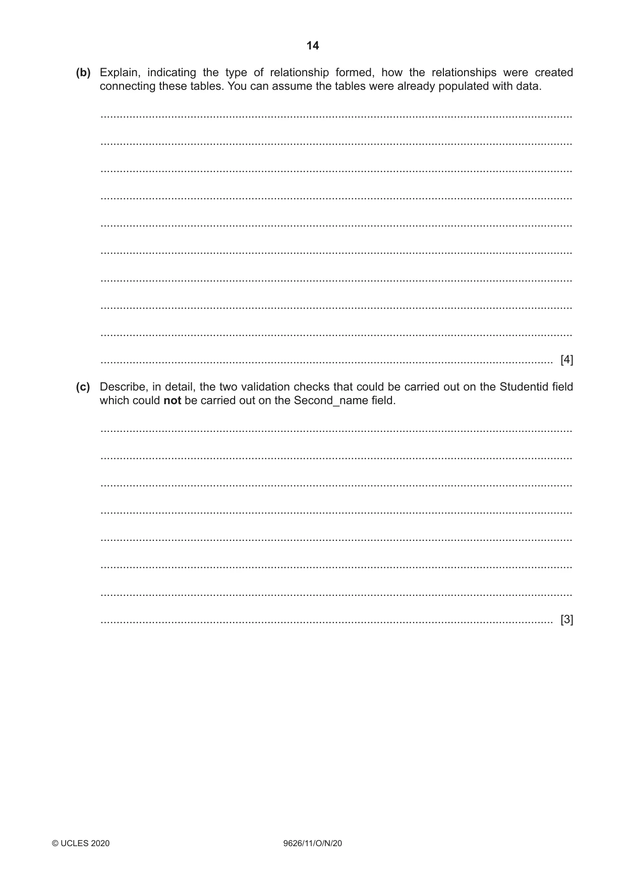 Cambridge A Level Information Technology (from 2017) 9626 2020 Oct/Nov Paper 1 · Variant 1 question paper, page 14 of 16