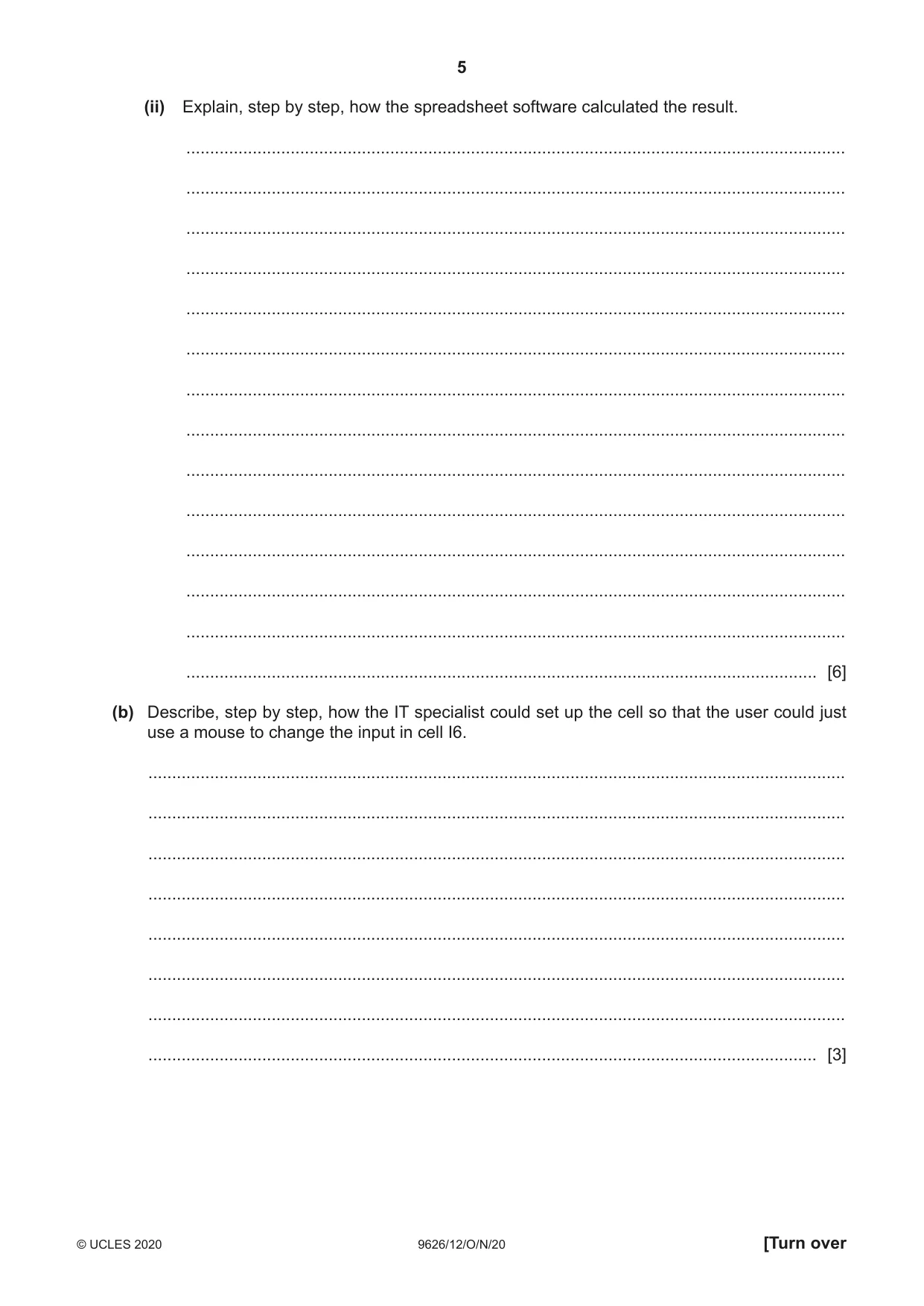Cambridge A Level Information Technology (from 2017) 9626 2020 Oct/Nov Paper 1 · Variant 2 question paper, page 5 of 20