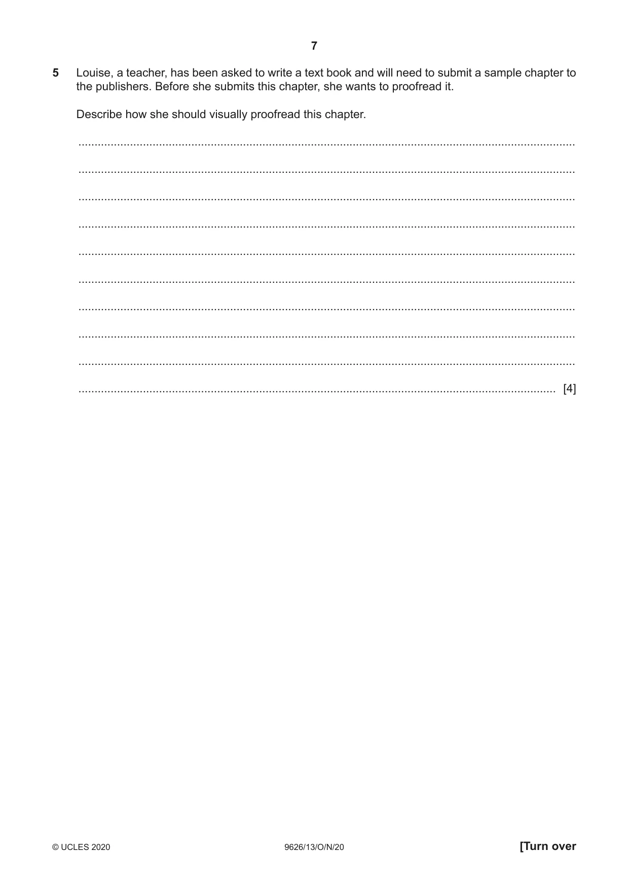 Cambridge A Level Information Technology (from 2017) 9626 2020 Oct/Nov Paper 1 · Variant 3 question paper, page 7 of 16