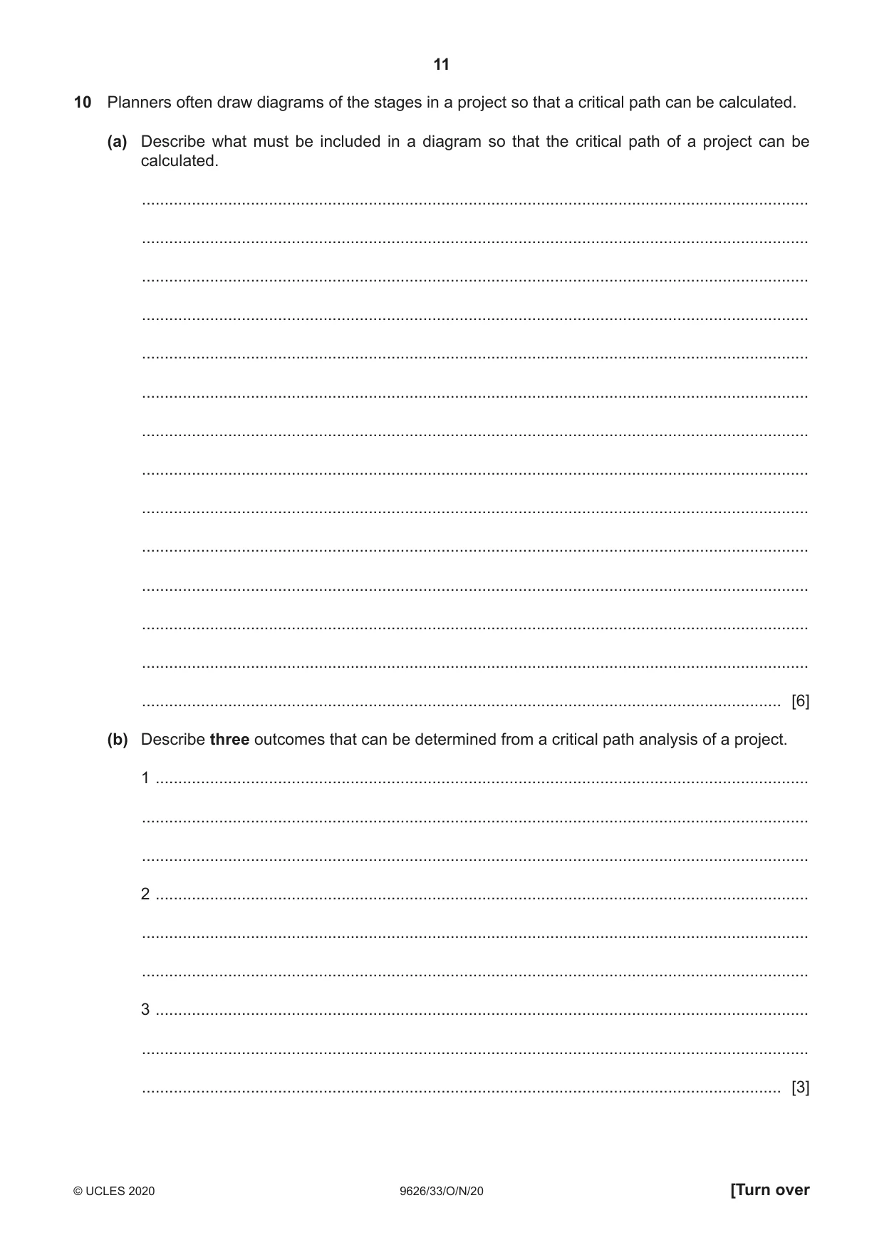 Cambridge A Level Information Technology (from 2017) 9626 2020 Oct/Nov Paper 3 · Variant 3 question paper, page 11 of 16